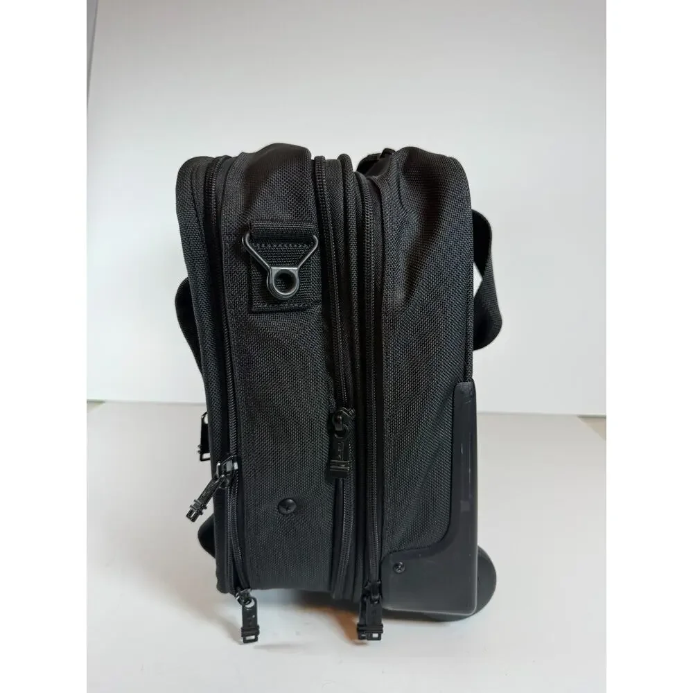 TUMI Alpha 26004D4 Rolling Briefcase Expandable 2-Wheel Black Ballistic Nylon